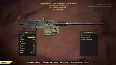 Mutant Slayers Explosive 15 50-Cal Machine Gun