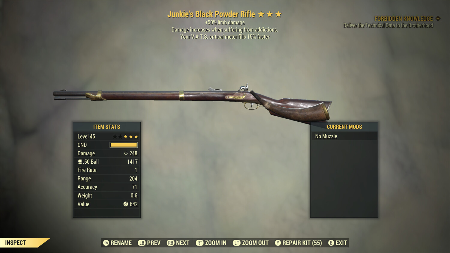 Junkie 50/15 Black Powder Rifle