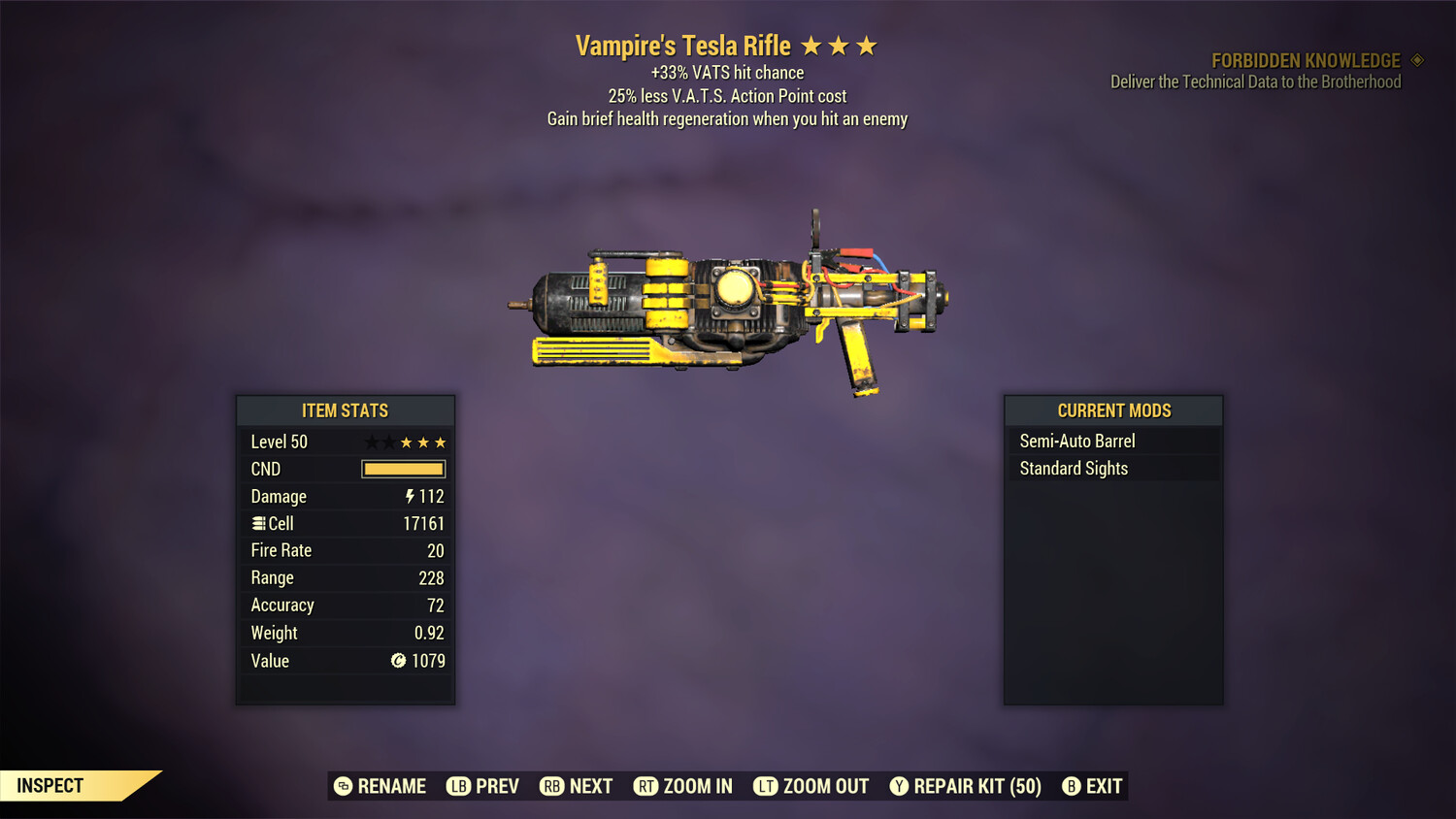 Vampire 33/25 Tesla Rifle