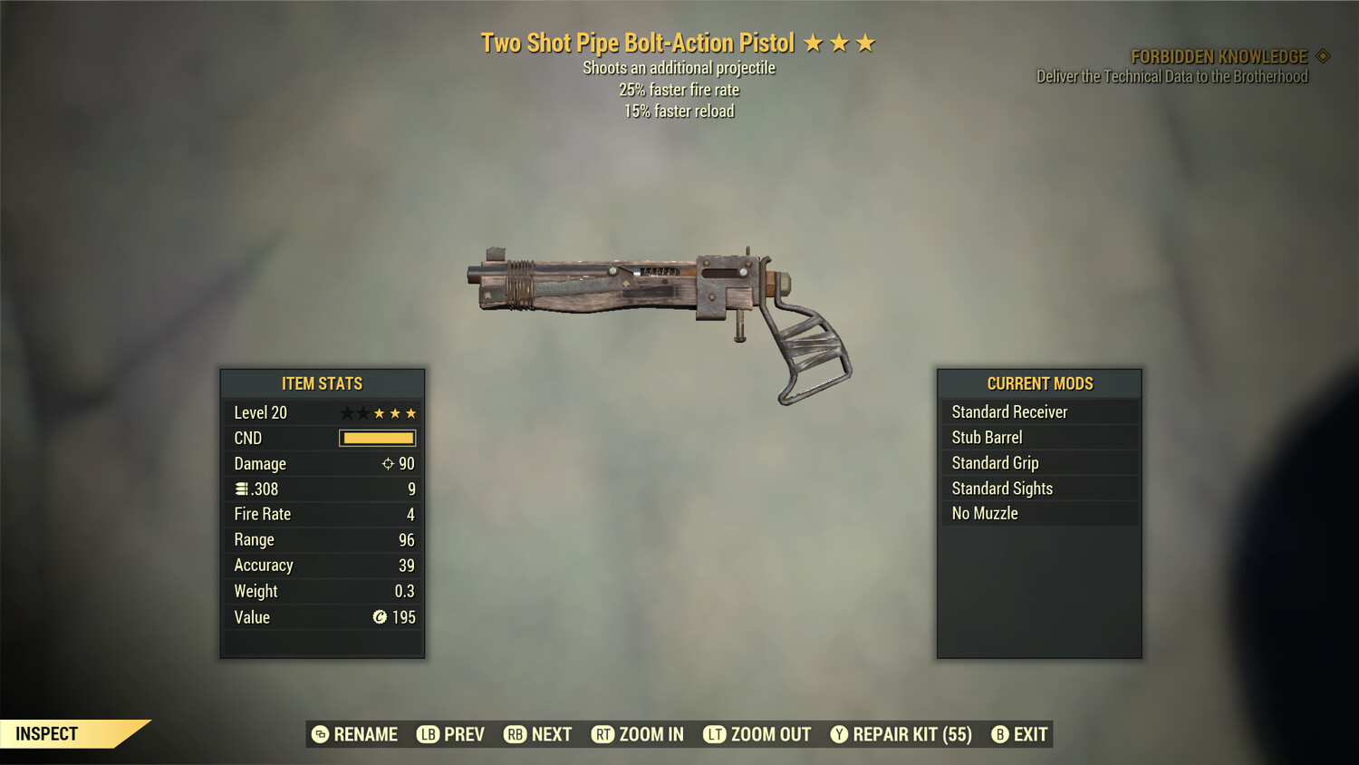 Two Shot 25/15 Pip Pistol Lvl 20