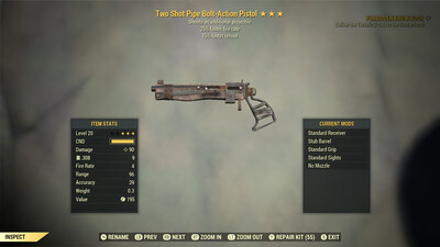 Two Shot 25/15 Pip Pistol Lvl 20