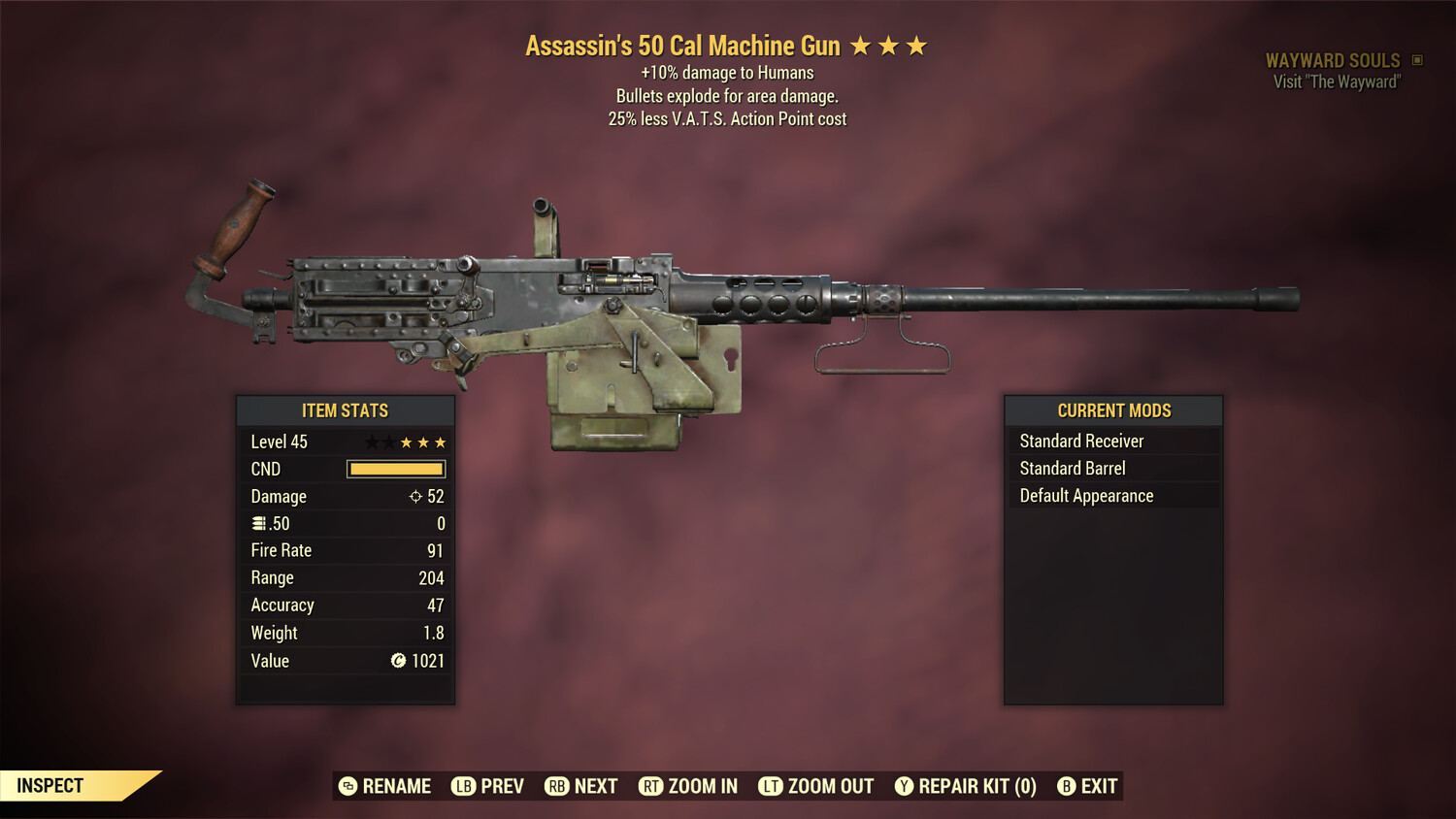 Assassins Explosive 25 50-Cal Machine Gun
