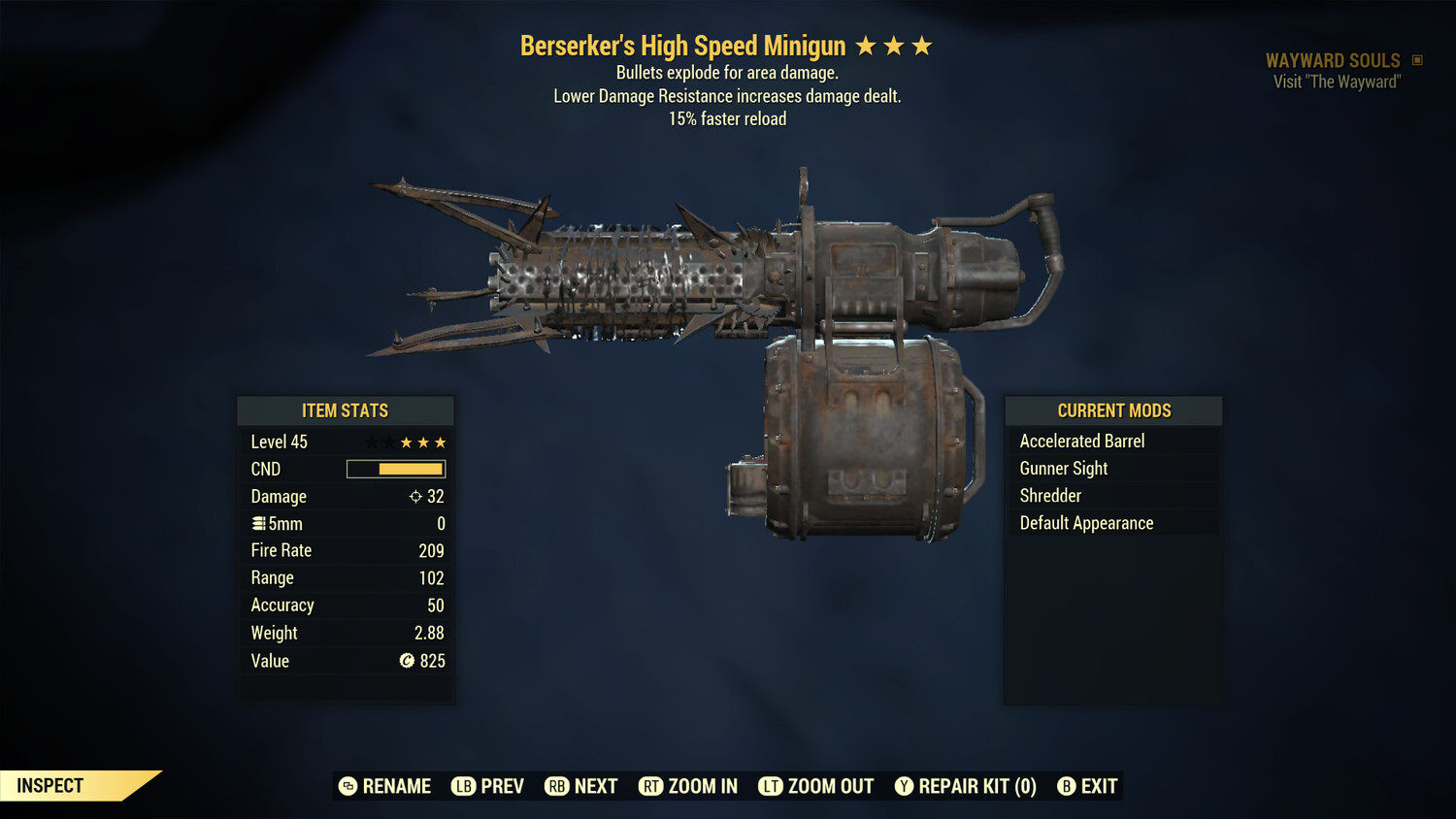 Berserkers Explosive 15 Minigun