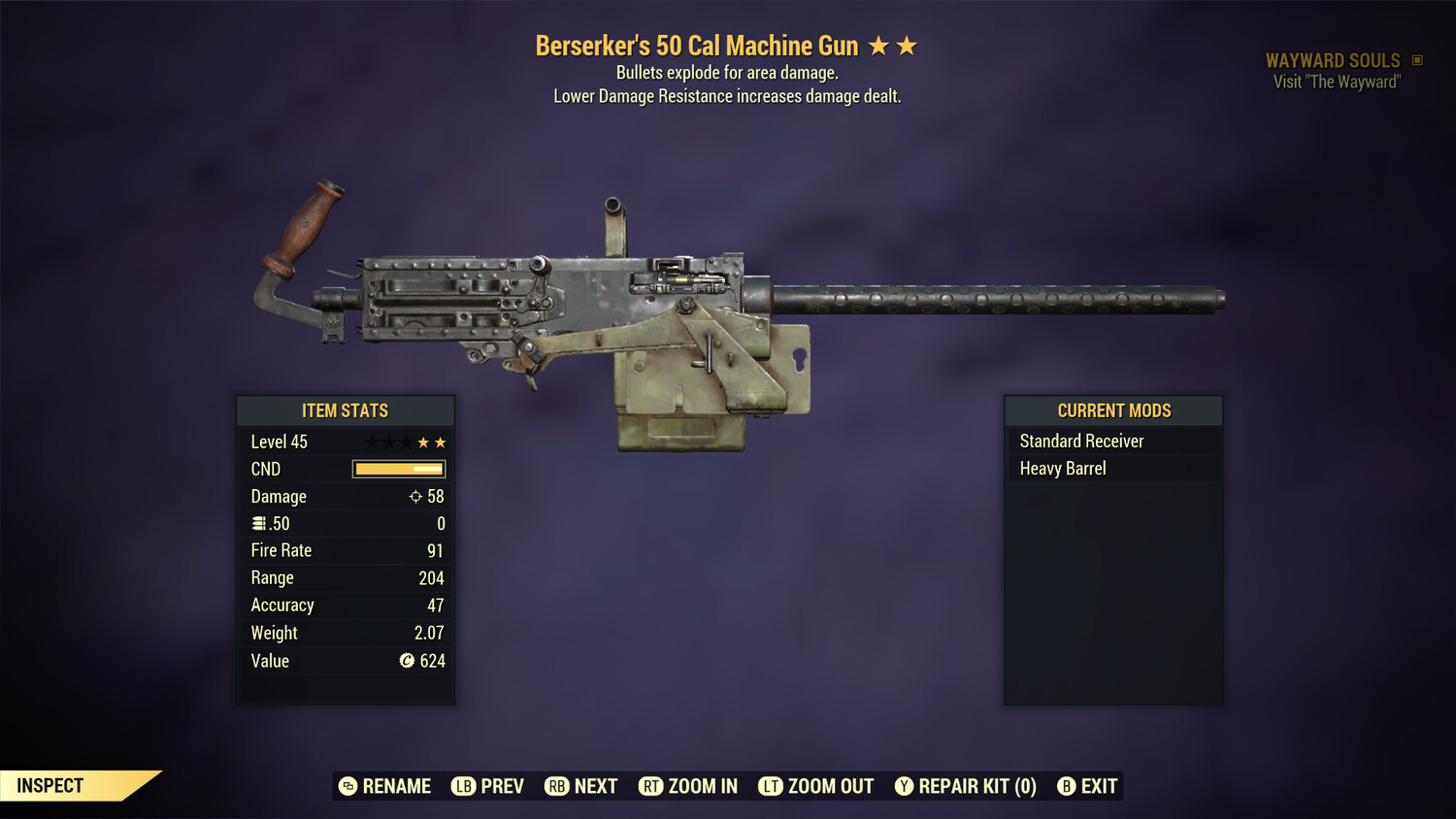 Berserkers Explosive 50 Cal Machine Gun