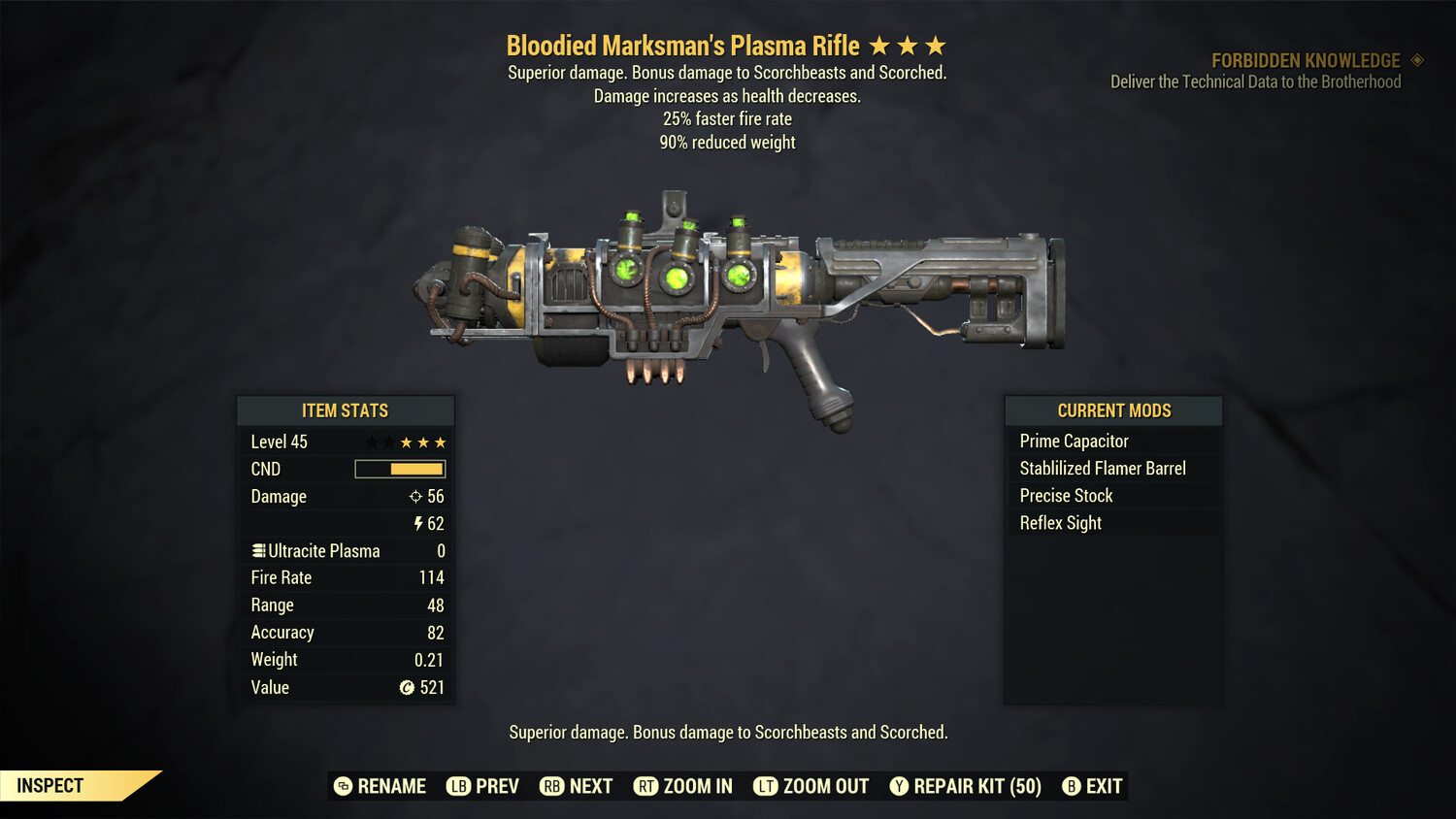 Bloodied 25/90 Plasma Rifle