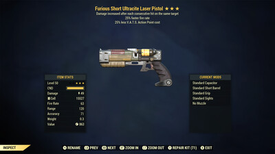 Furious 25/25 Laser Pistol/Rifle 