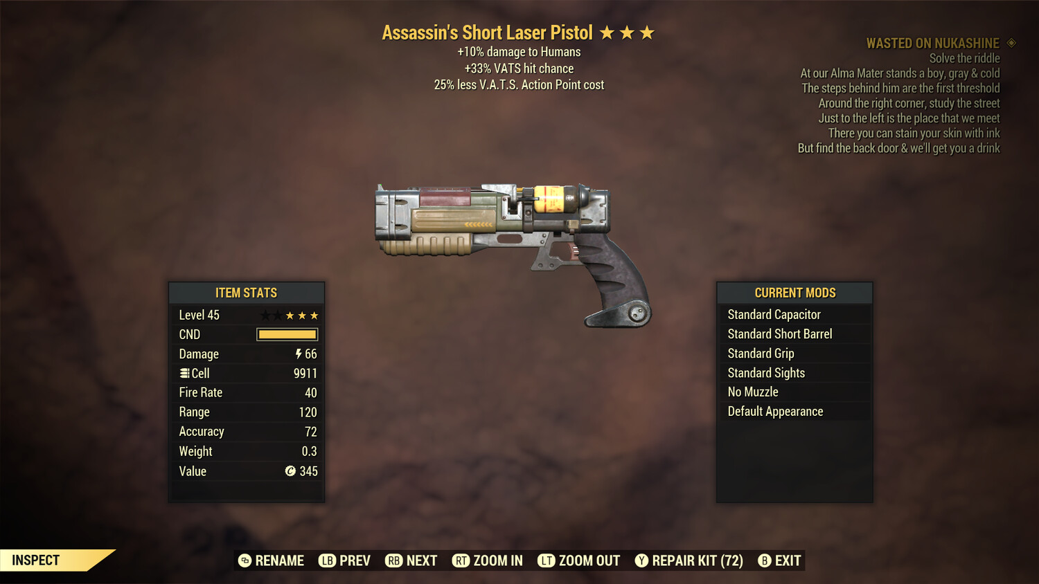 Assassins 33/25 Laser Pistol
