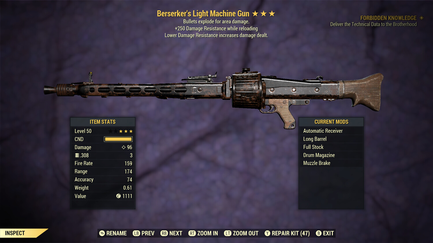 Berserkers Explosive 250 Light Machine Gun