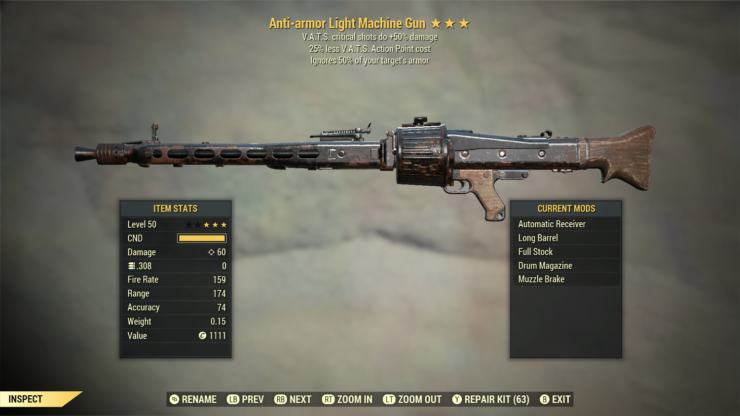 Anti Armor 50/25 Light Machine Gun