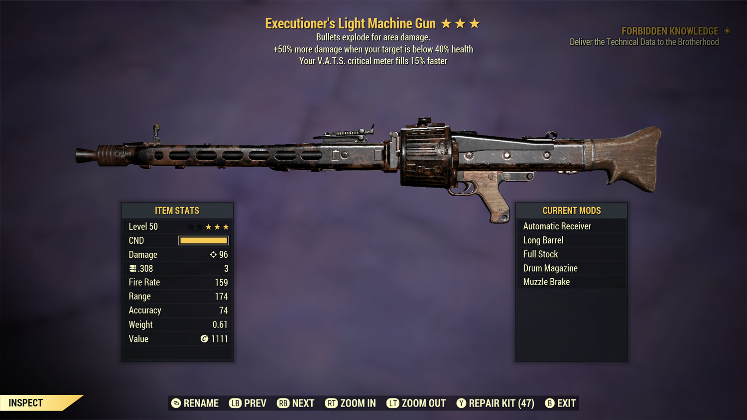 Executioners Explosive 15 Light Machine Gun