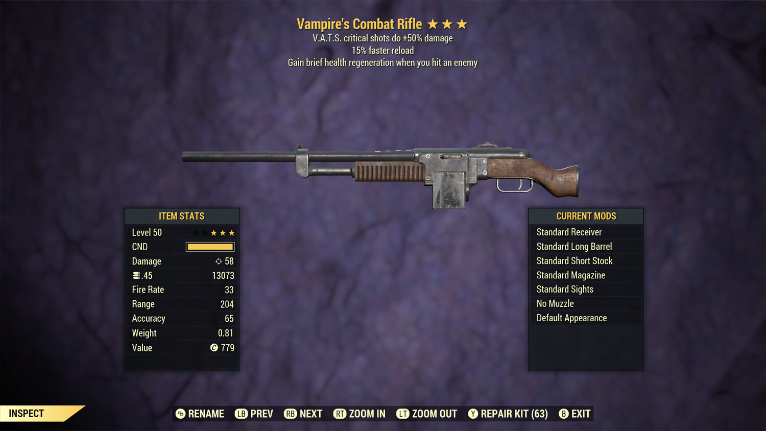 Vampire 50/15 Combat Rifle