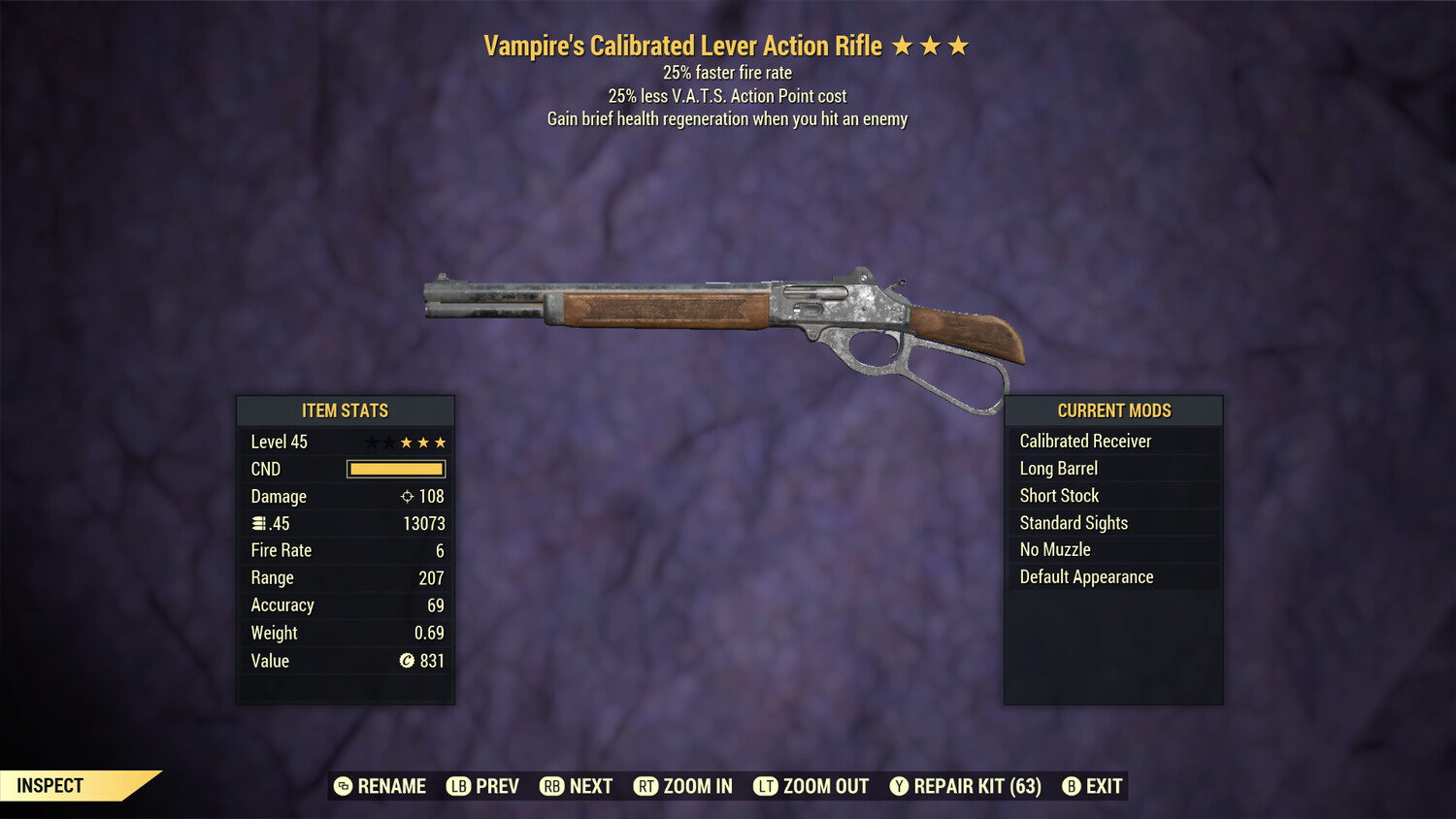 Vampire 25/25 Lever Action
