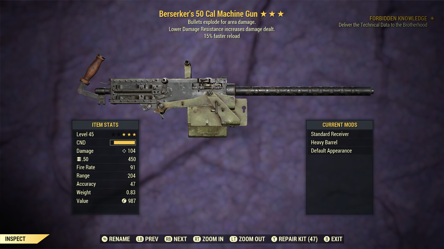 Berserkers Explosive 15r 50-Cal Machine Gun