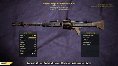 Assassins Explosive 25 Light Machine Gun