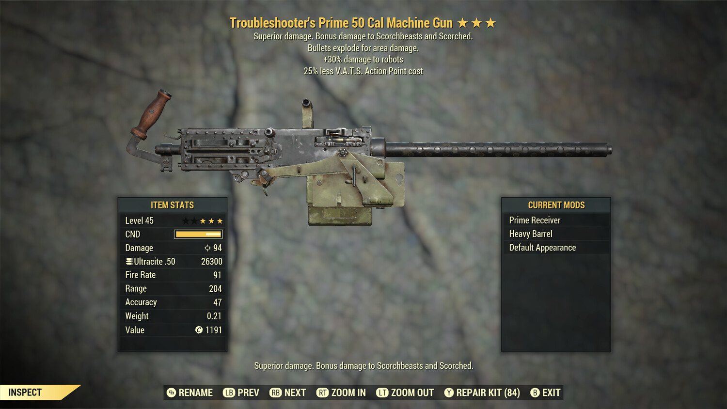 Troubleshooters Explosive 25 50-Cal Machine Gun