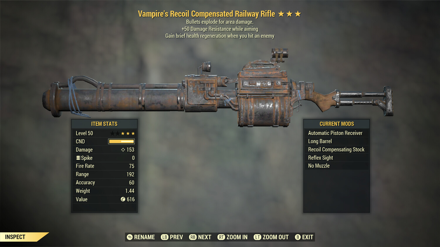 Vampire Explosive 50 Railway Rifle