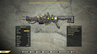 Assassins 25/25 Plasma Rifle