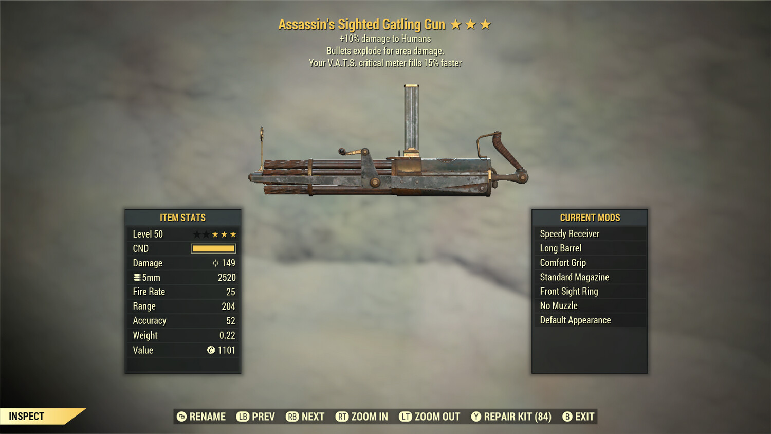 Assassins Explosive 15c Gatling Gun