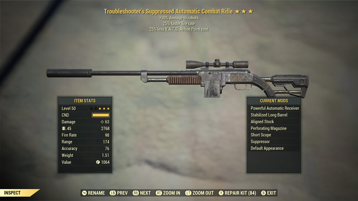 Troubleshooters 25/25 Combat Rifle