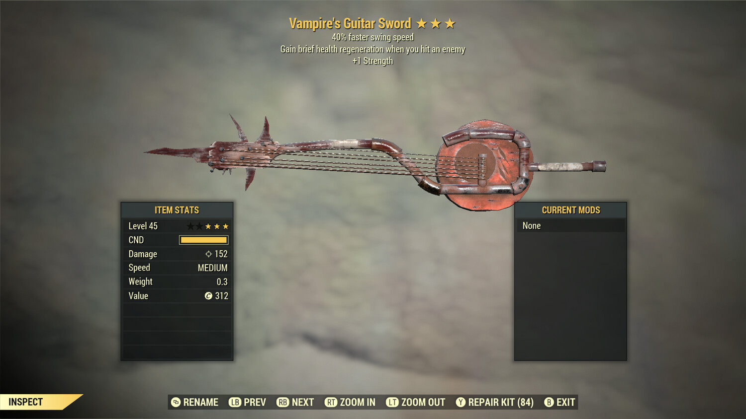 Vampire 1S SS Guitar Sword