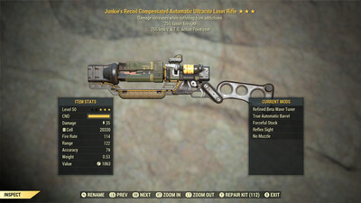 Junkie 25/25 Ultracite Laser Rifle