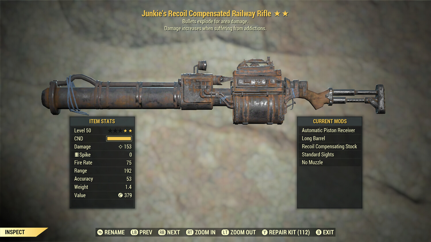 Junkie Explosive Railway Rifle
