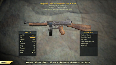 Vampire Explosive 25 Submachine Gun