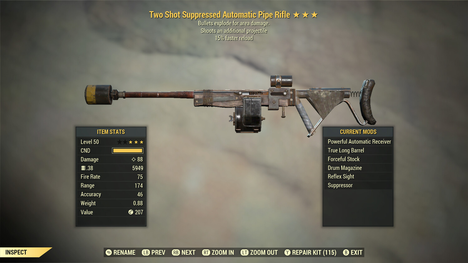 Two Shot Explosive 15r Pipe Rifle