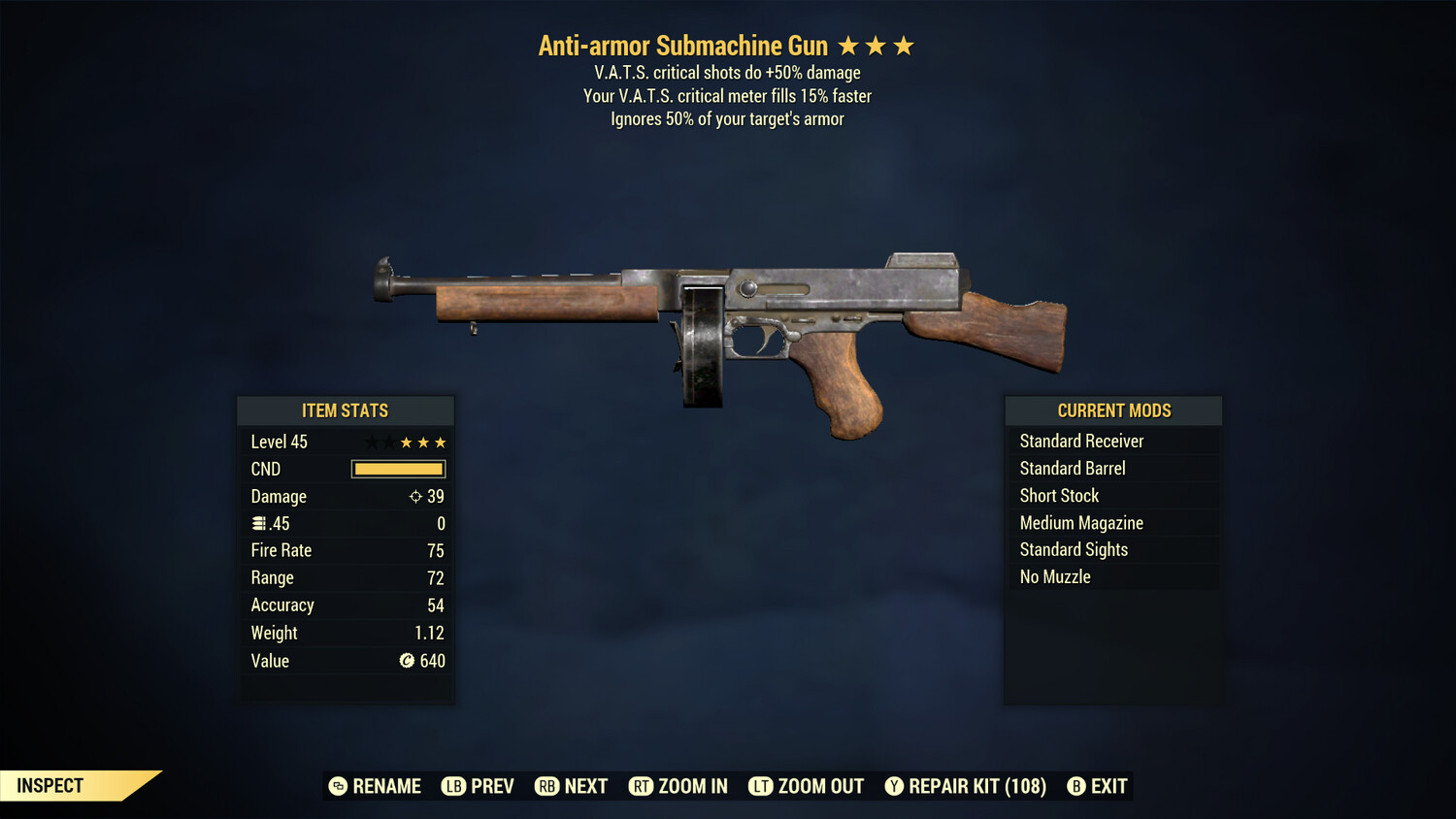 Anti Armor 50/15 Submachine Gun