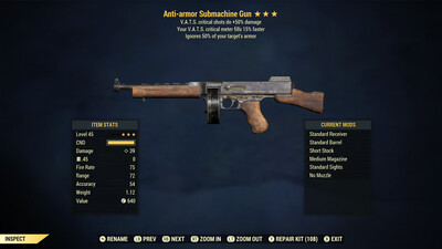 Anti Armor 50/15 Submachine Gun