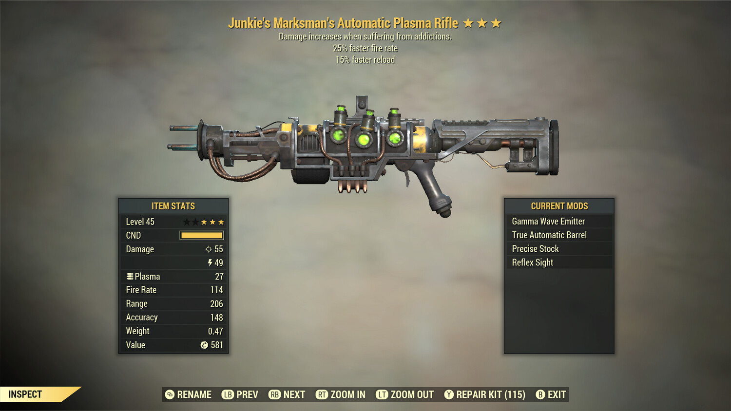 Junkie 25/15 Plasma Rifle
