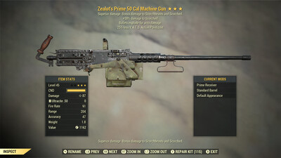 Zealots Explosive 25 50-Cal Machine Gun