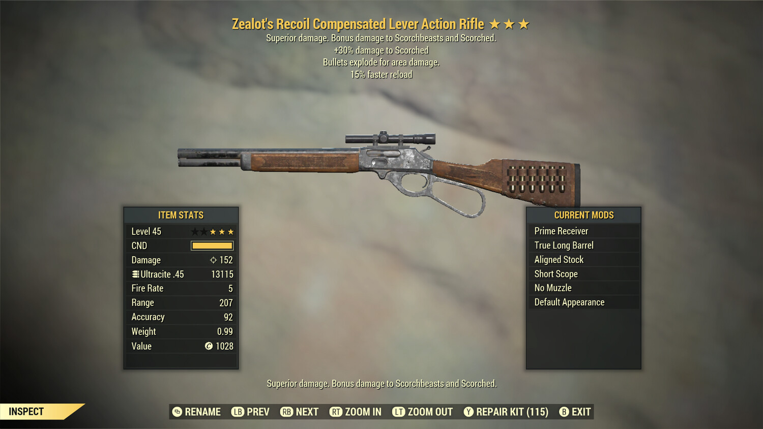 Zealots Explosive 15 Lever Action Rifle