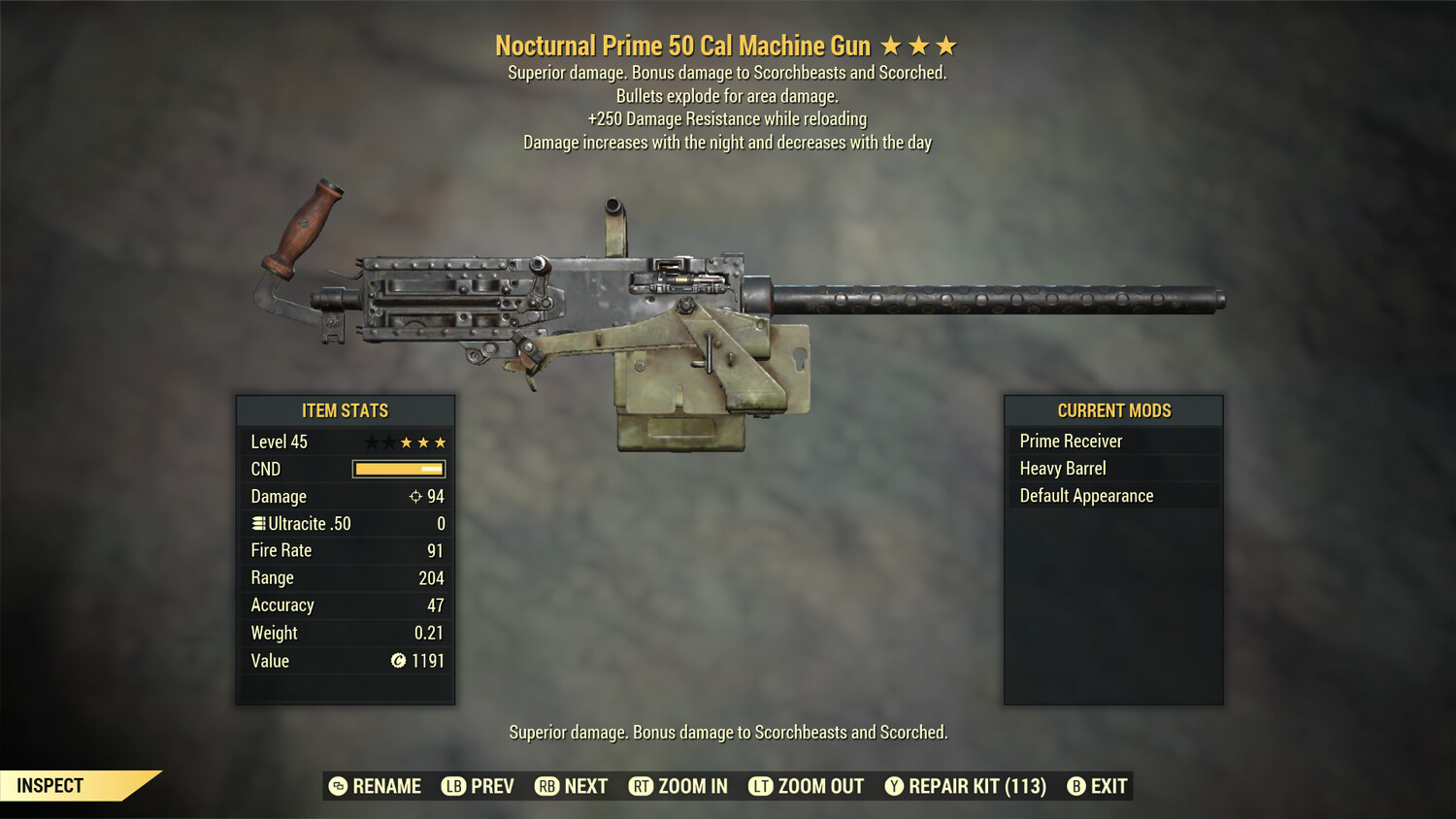 Nocturnal Explosive 250 50-Cal Machine Gun