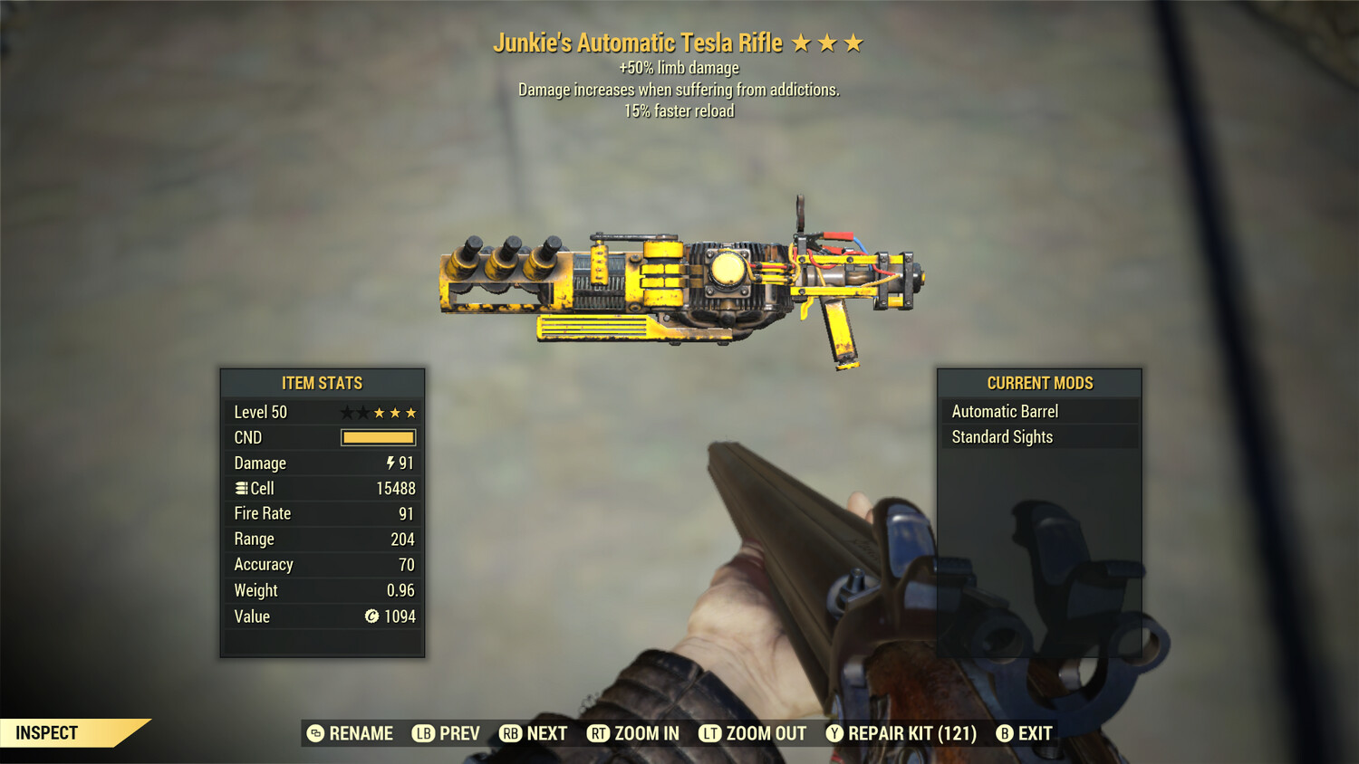 Junkie 50L/15r Tesla Rifle