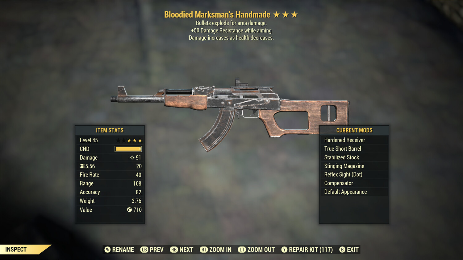 Bloodied Explosive 50 Handmade