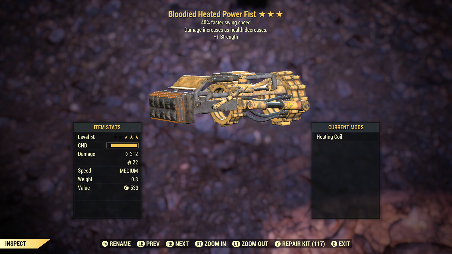 Bloodied SS/1S Power Fist