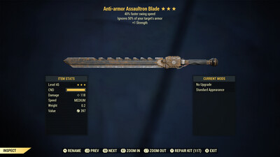 Anti Armor 1S/SS Assaultron Blade