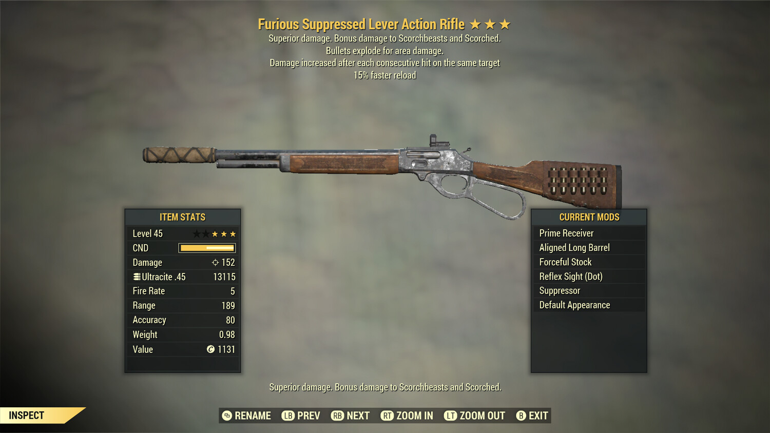 Furious Explosive 15r Lever Action Rifle