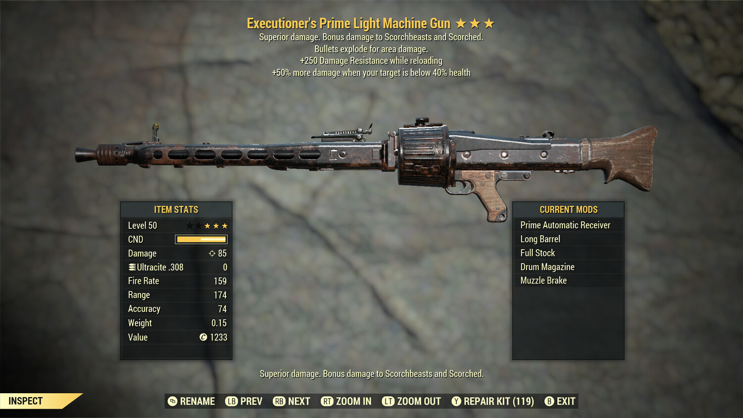Executioners Explosive 250 Light Machine Gun
