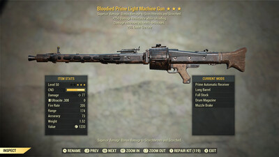 Bloodied 25/250 Light Machine Gun