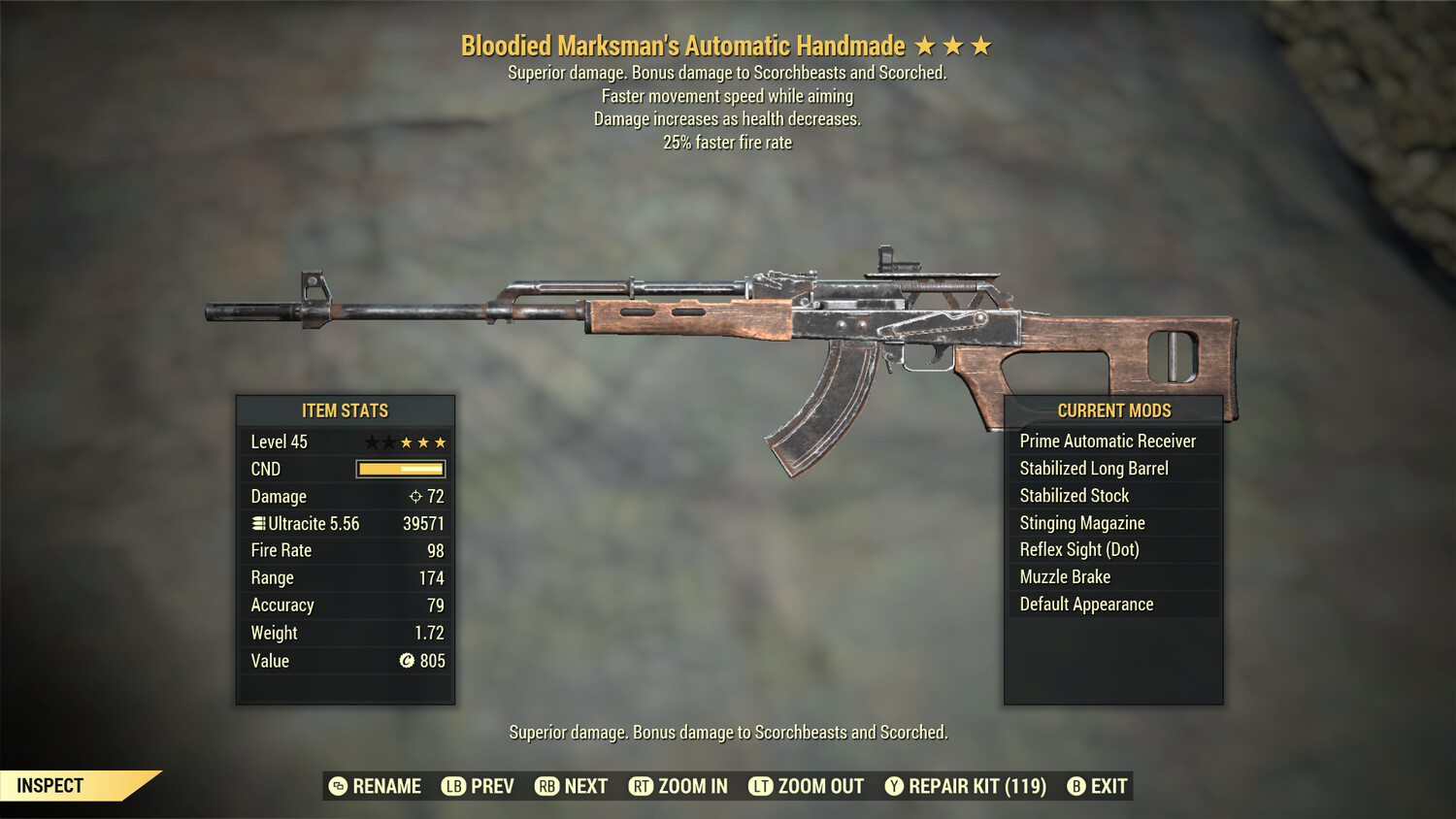 Bloodied 25/FMS Handmade