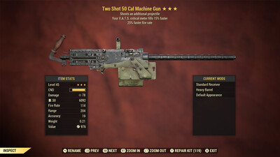 Two Shot 25/15 50-Cal Machine Gun