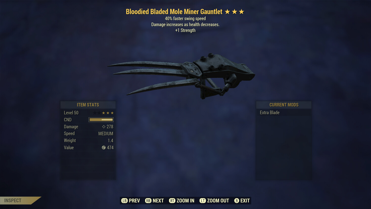 Bloodied 1S/SS Mole Miner Gauntlet