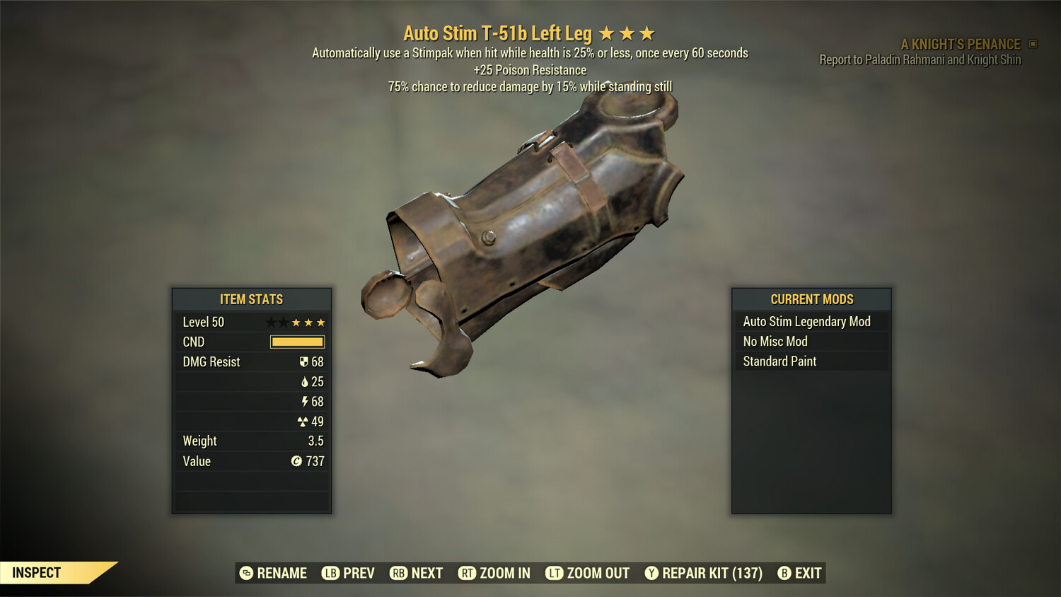 Auto Stim PR Sentinel T51 Left Leg