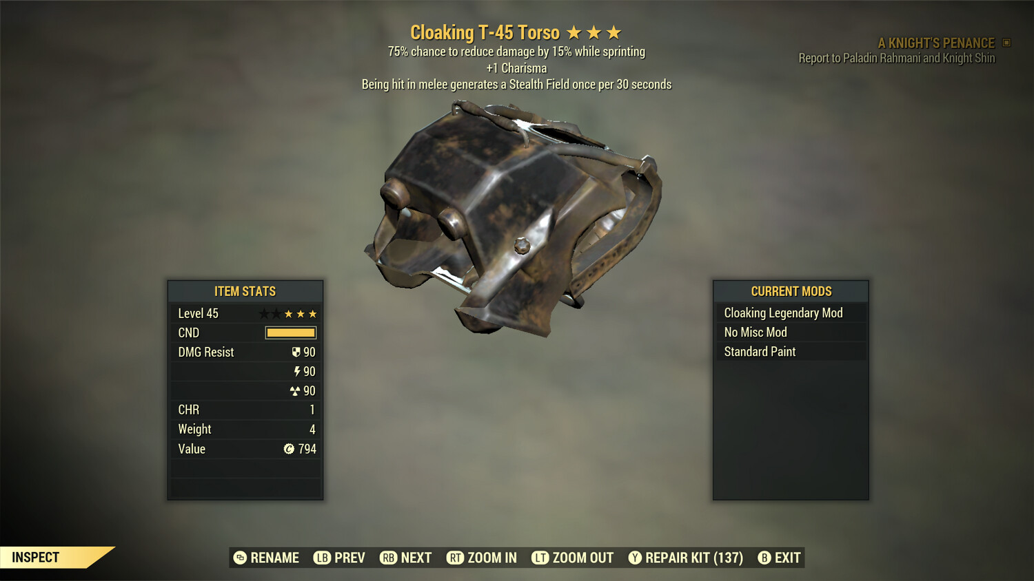 Cloaking 1C Cavalier T45 Torso