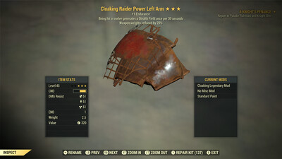 Cloaking 1E WWR Raider Left Arm