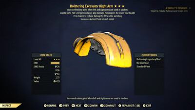 Bolstering AP Cavalier Excavator Right Arm