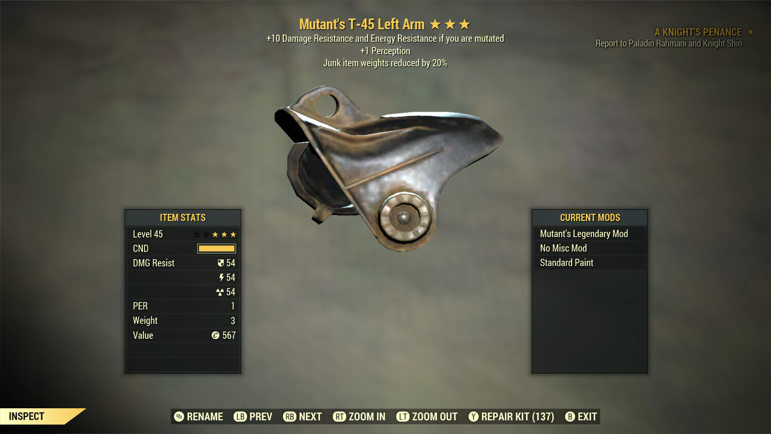 Mutant 1P JWR T45 Left Arm