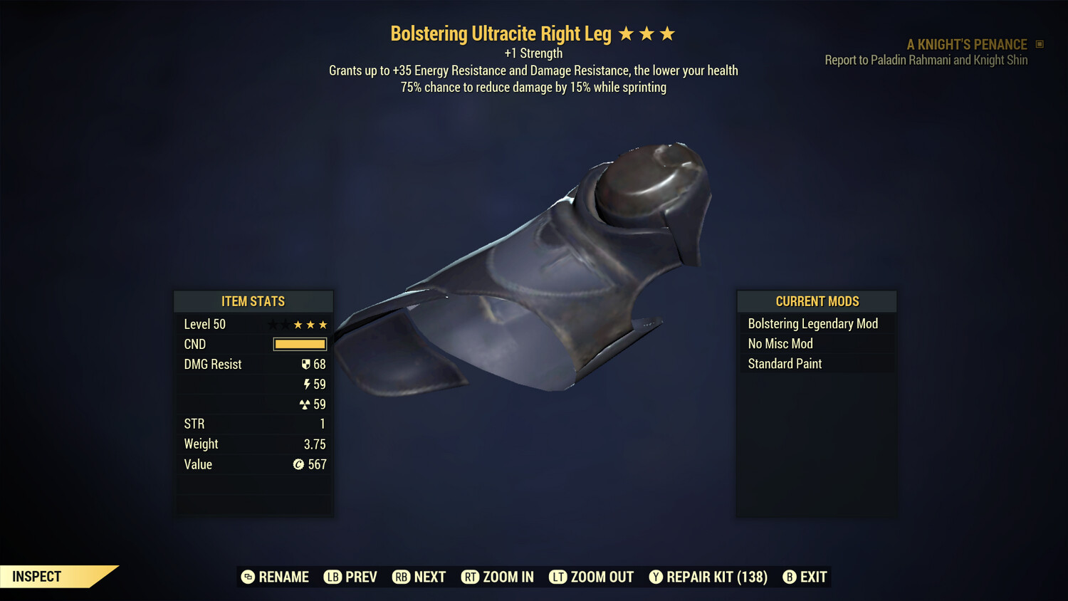 Bolstering 1S Cavalier Ultracite Right Leg